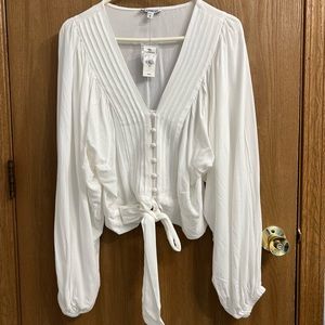 White blouse Express Peasant Top size M